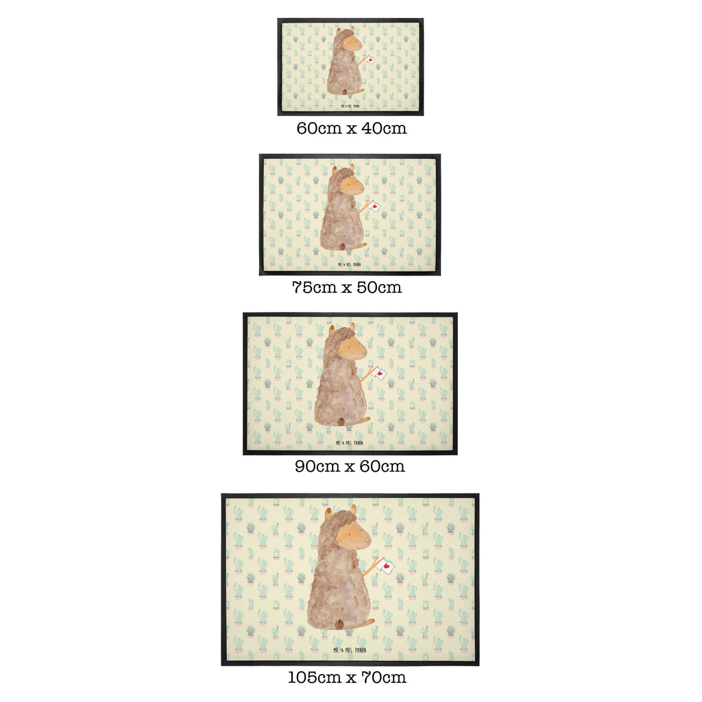 Fußmatte Alpaka Fahne Alpaka, Alpakas, Lama, Lamas, Liebe Türvorleger, Schmutzmatte, Fußabtreter, Matte, Schmutzfänger, Fußabstreifer, Schmutzfangmatte, Türmatte, Motivfußmatte,  Haustürmatte, Vorleger  Alpaka, Lama