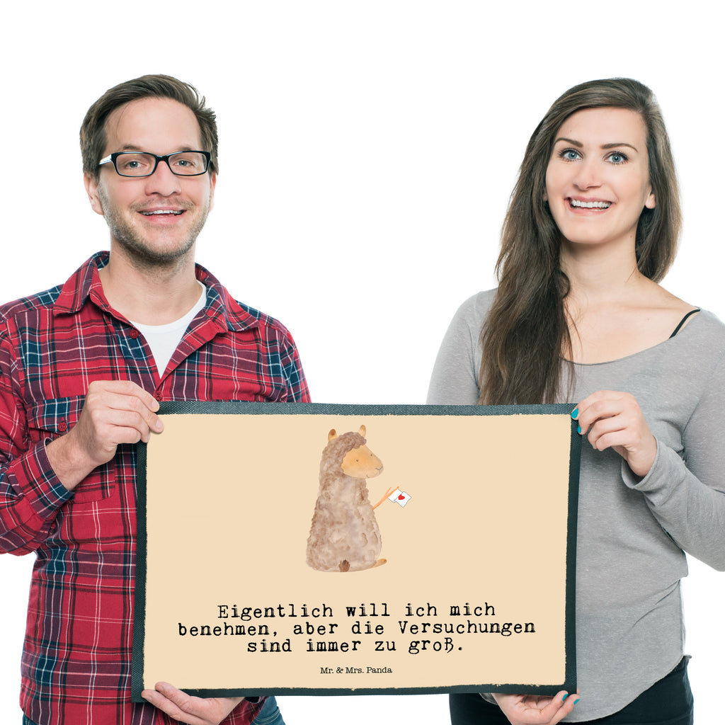 Fußmatte Alpaka Fahne Alpaka, Alpakas, Lama, Lamas, Liebe Türvorleger, Schmutzmatte, Fußabtreter, Matte, Schmutzfänger, Fußabstreifer, Schmutzfangmatte, Türmatte, Motivfußmatte,  Haustürmatte, Vorleger  Alpaka, Lama