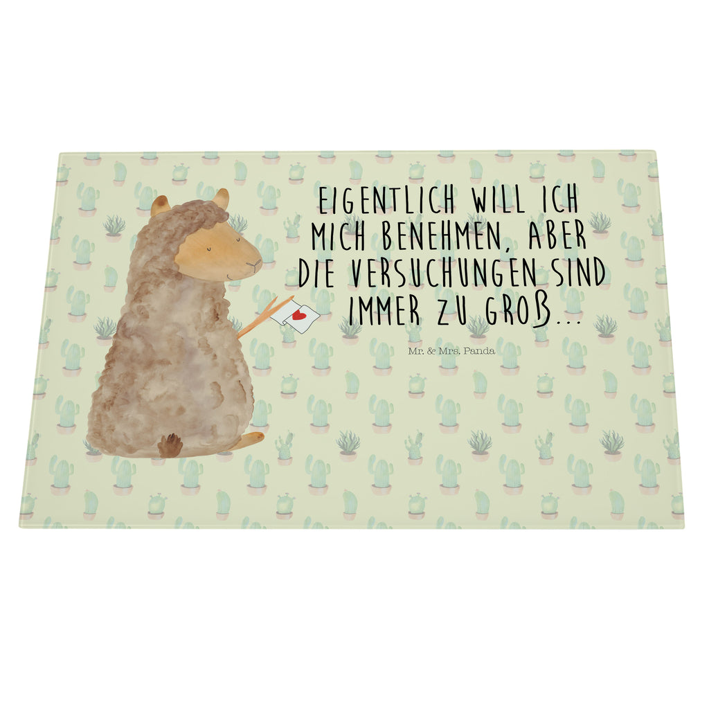 XL Glas Schneidbrett Alpaka Fahne Glasschneidebrett, Schneidebrett, Frühstücksbrett, Küche, Alpaka, Lama, Alpakas, Lamas, Liebe