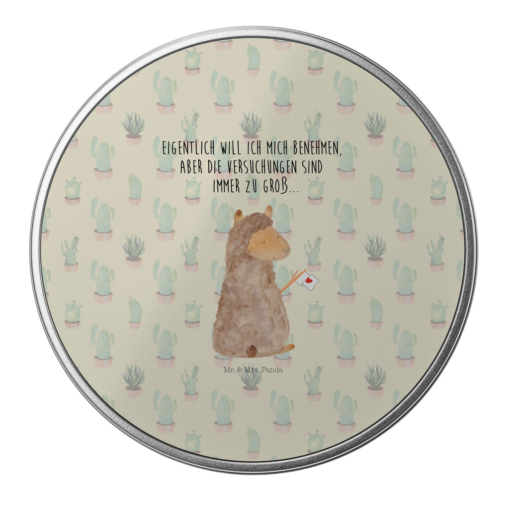 Blechdose rund Alpaka Fahne Metalldose, Keksdose, Dose, Vorratsdose, Geschenkbox, Alpaka, Lama, Alpakas, Lamas, Liebe
