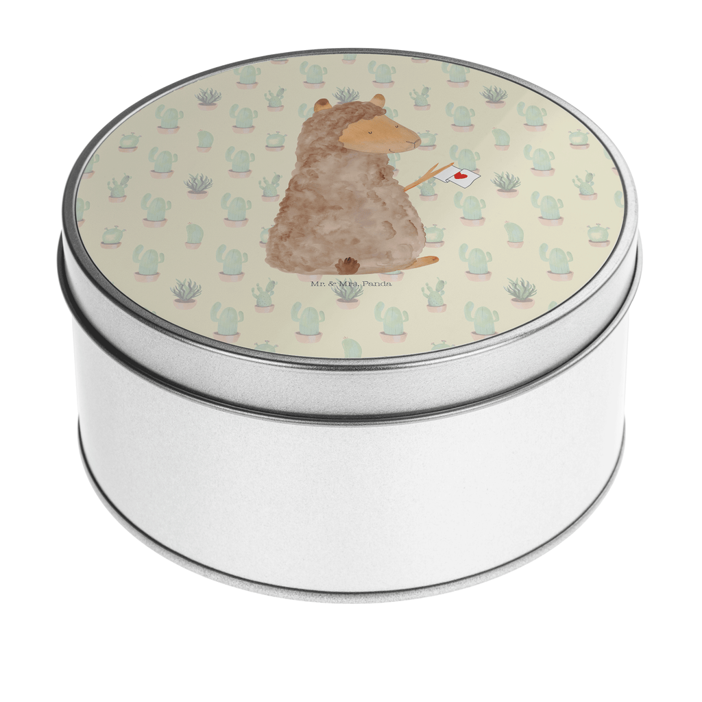 Blechdose rund Alpaka Fahne Metalldose, Keksdose, Dose, Vorratsdose, Geschenkbox, Alpaka, Lama, Alpakas, Lamas, Liebe
