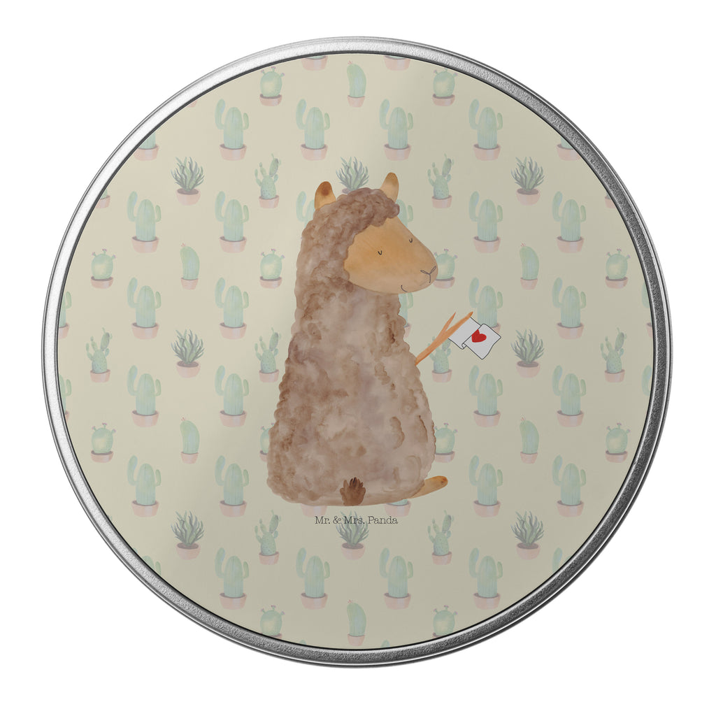 Blechdose rund Alpaka Fahne Metalldose, Keksdose, Dose, Vorratsdose, Geschenkbox, Alpaka, Lama, Alpakas, Lamas, Liebe