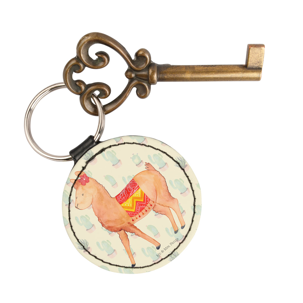 Rund Schlüsselanhänger Alpaka stolz Schlüsselanhänger, Anhänger, Taschenanhänger, Glücksbringer, Schutzengel, Alpaka, Lama