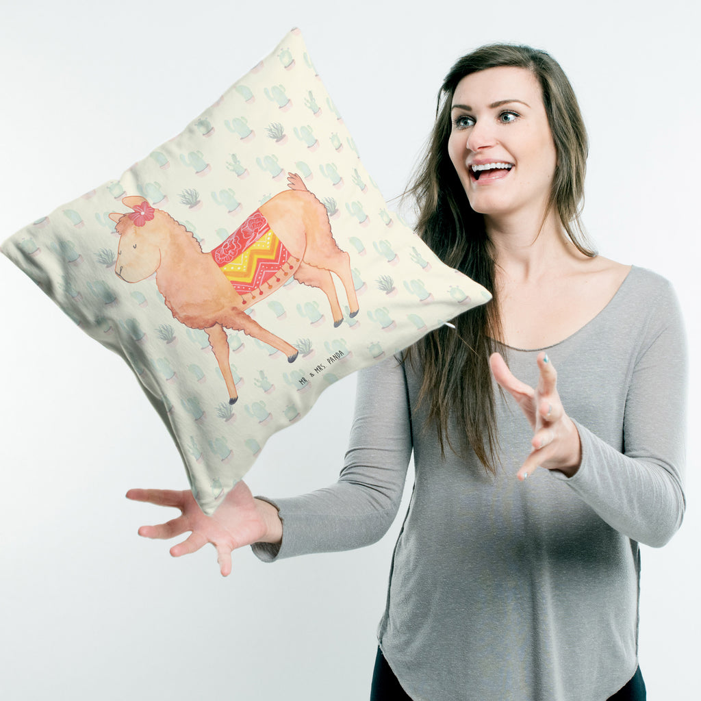 40x40 Kissen Alpaka stolz Kissenhülle, Kopfkissen, Sofakissen, Dekokissen, Motivkissen, Alpaka, Lama