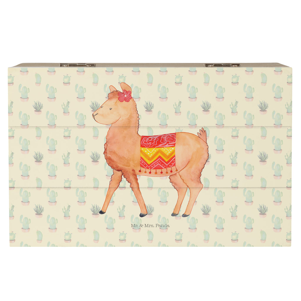 Holzkiste Alpaka stolz Holzkiste, Kiste, Schatzkiste, Truhe, Schatulle, XXL, Erinnerungsbox, Erinnerungskiste, Dekokiste, Aufbewahrungsbox, Alpaka, Lama