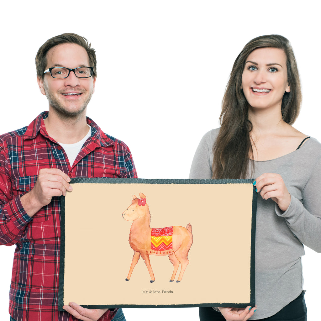 Fußmatte Alpaka stolz  Türvorleger, Schmutzmatte, Fußabtreter, Matte, Schmutzfänger, Fußabstreifer, Schmutzfangmatte, Türmatte, Motivfußmatte,  Haustürmatte, Vorleger  Alpaka, Lama