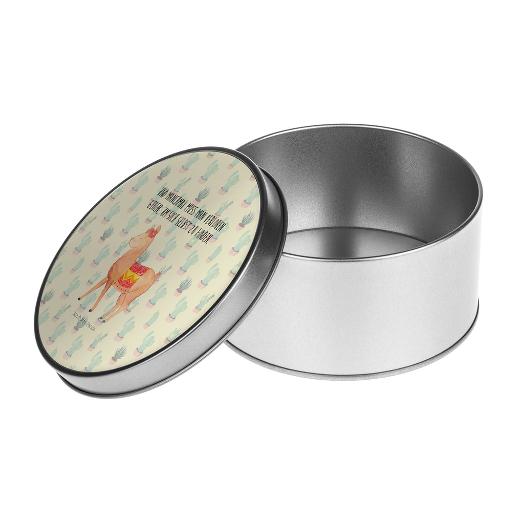 Blechdose rund Alpaka stolz Metalldose, Keksdose, Dose, Vorratsdose, Geschenkbox, Alpaka, Lama