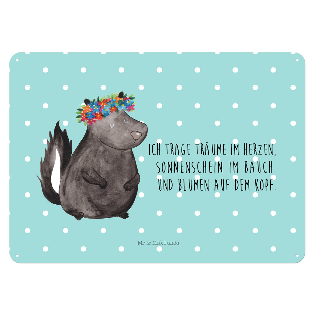 Blechschild Stinktier Blumenmaedchen Stinktier, Skunk, Wildtier, Raubtier, Stinker, Stinki, Yoga, Namaste, Lebe, Liebe, Lache Blechschild, Metallschild, Geschenk Schild, Schild, Magnet-Metall-Schild, Deko Schild, Wandschild, Wand-Dekoration, Türschild, Wandschild, Metallschild  Stinktier, Skunk