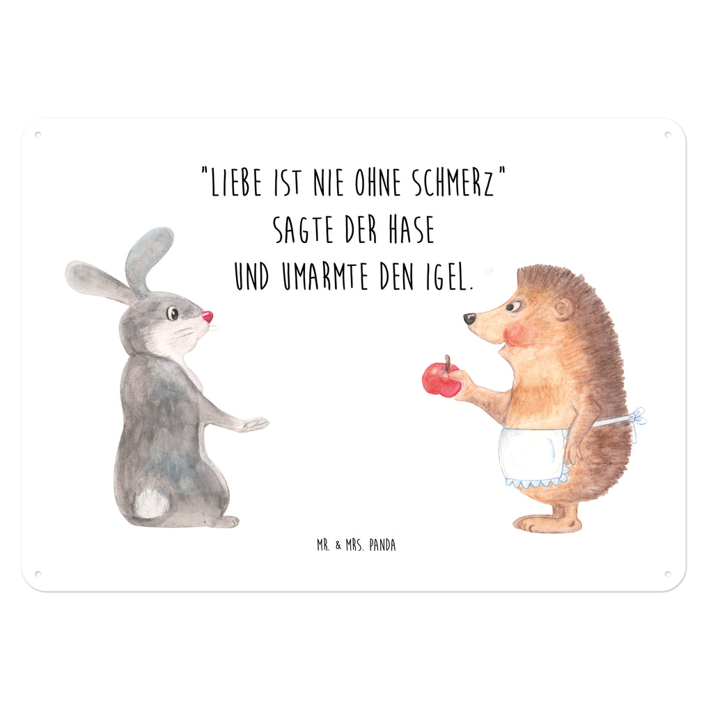 Blechschild Liebe ist nie ohne Schmerz Igel und Hase, Igel, Hase, Liebe Spruch, Liebeskummer Geschenk, Herzschmerz, Trösten, Trennungsschmerz, Spruch romantisch Blechschild, Metallschild, Geschenk Schild, Schild, Magnet-Metall-Schild, Deko Schild, Wandschild, Wand-Dekoration, Türschild, Wandschild, Metallschild  süße Tiermotive, gute Laune, lustige Sprüche, Tiere