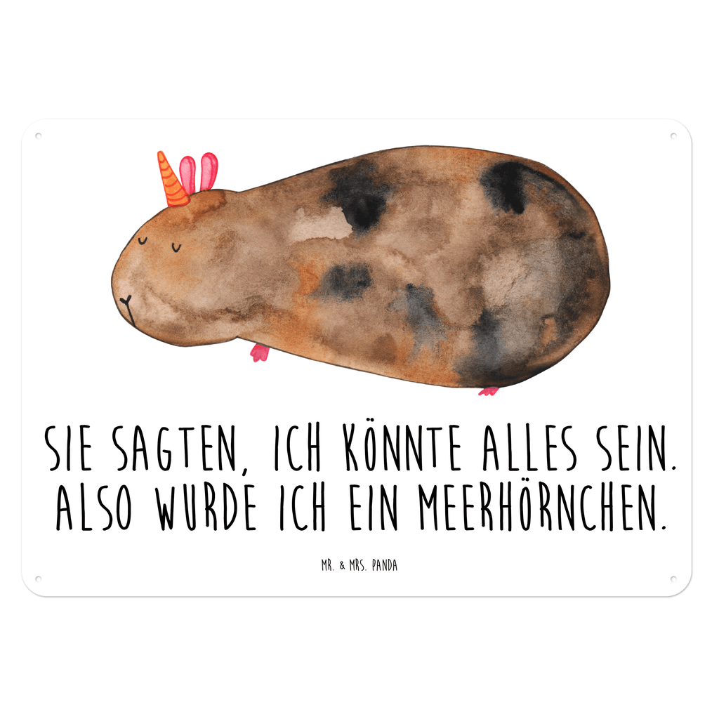 Blechschild Meerhörnchen Blechschild, Metallschild, Geschenk Schild, Schild, Magnet-Metall-Schild, Deko Schild, Wandschild, Wand-Dekoration, Türschild, Einhorn, Einhörner, Einhorn Deko, Pegasus, Unicorn, Meerhörnchen, Meericorn, Meerschwein, Meerschweinchen