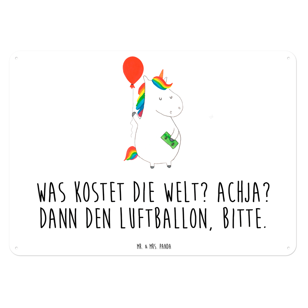 Blechschild Einhorn Luftballon Einhorn, Einhörner, Unicorn, Luftballon, Geld, Lebenslust, Freude, Geschenk, Freundin	 Blechschild, Metallschild, Geschenk Schild, Schild, Magnet-Metall-Schild, Deko Schild, Wandschild, Wand-Dekoration, Türschild, Wandschild, Metallschild  Einhorn, Einhörner, Einhorn Deko, Pegasus, Unicorn