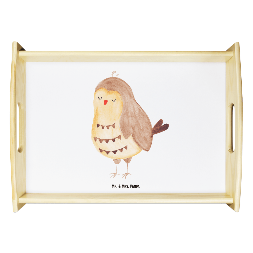 Serviertablett Eule Zufrieden Tablett, Holztablett, Küchentablett, Dekotablett, Frühstückstablett, Eule, Eule Spruch, Eule deko, Owl, Liebe Spruch, Romantisch, Wortspiel lustig, Spruch schön, Geschenk Hochzeitstag