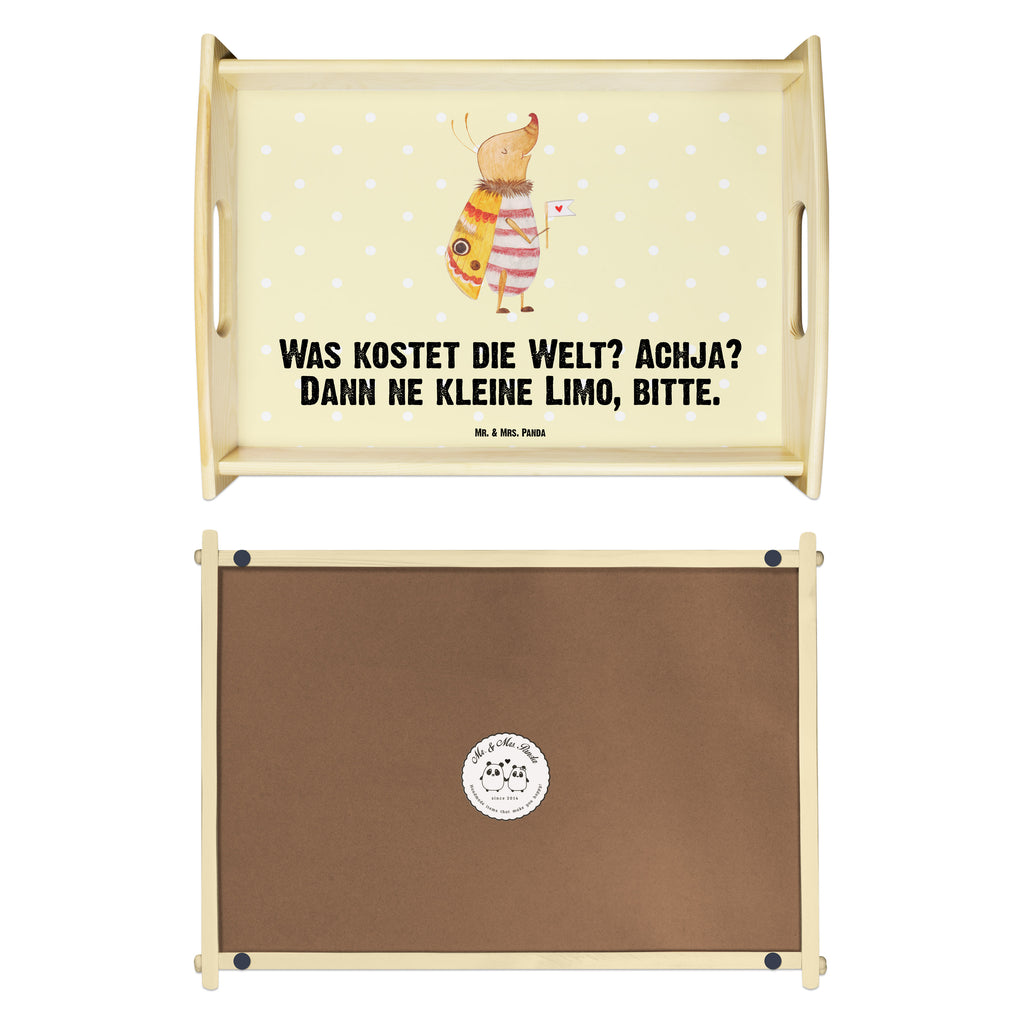 Serviertablett Nachtfalter mit Fähnchen Tablett, Holztablett, Küchentablett, Dekotablett, Frühstückstablett, Tiermotive, Gute Laune, lustige Sprüche, Tiere, Nachtfalter, Käfer, Spruch lustig, Spruch witzig, süß, niedlich, Küche Deko, Was kostet die Welt