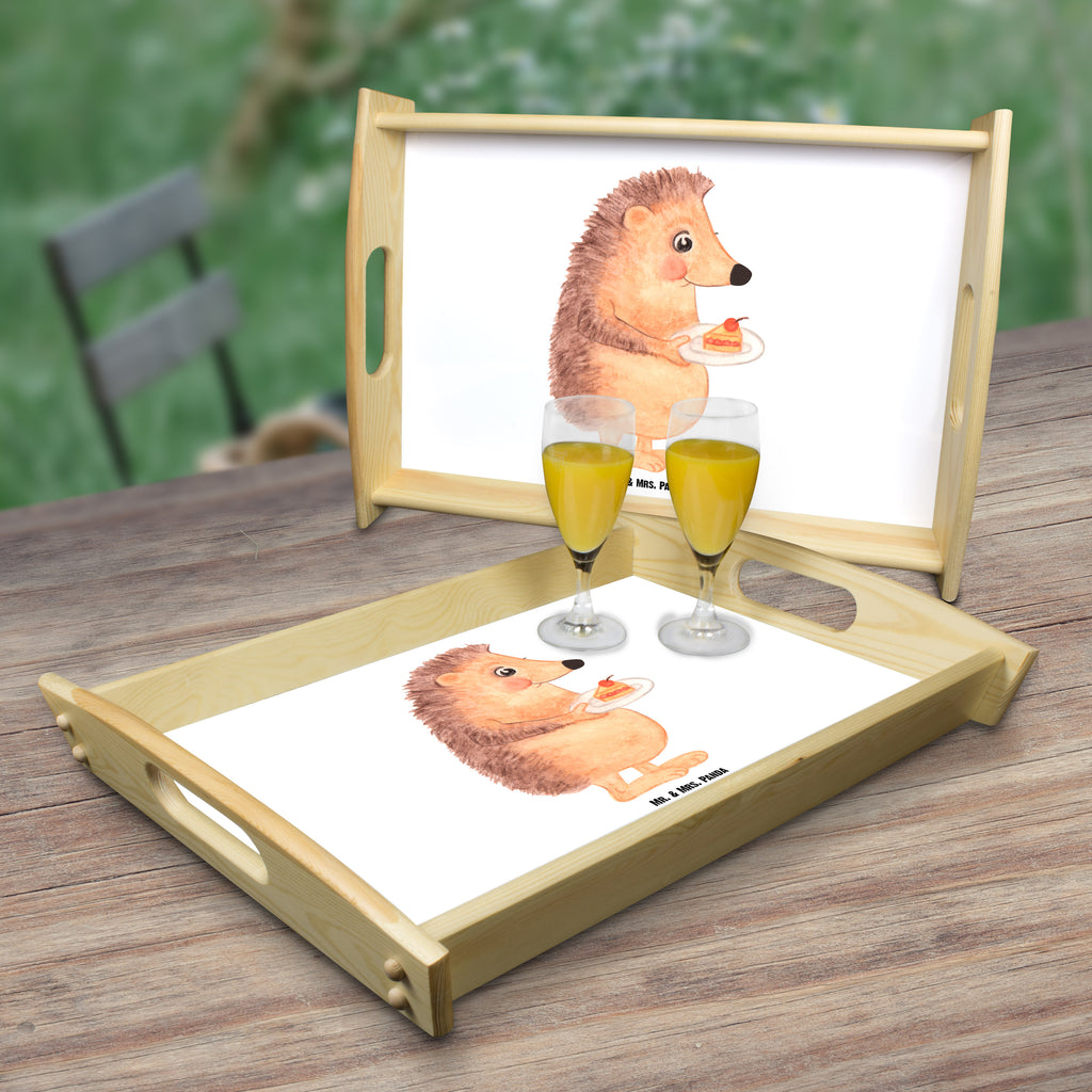 Serviertablett Igel mit Kuchenstück Tablett, Holztablett, Küchentablett, Dekotablett, Frühstückstablett, Tiermotive, Gute Laune, lustige Sprüche, Tiere, Igel, Essen Spruch, Kuchen, Backen Geschenk, Kuchen backen, Einladung Party, Geburtstagskuchen, Torte