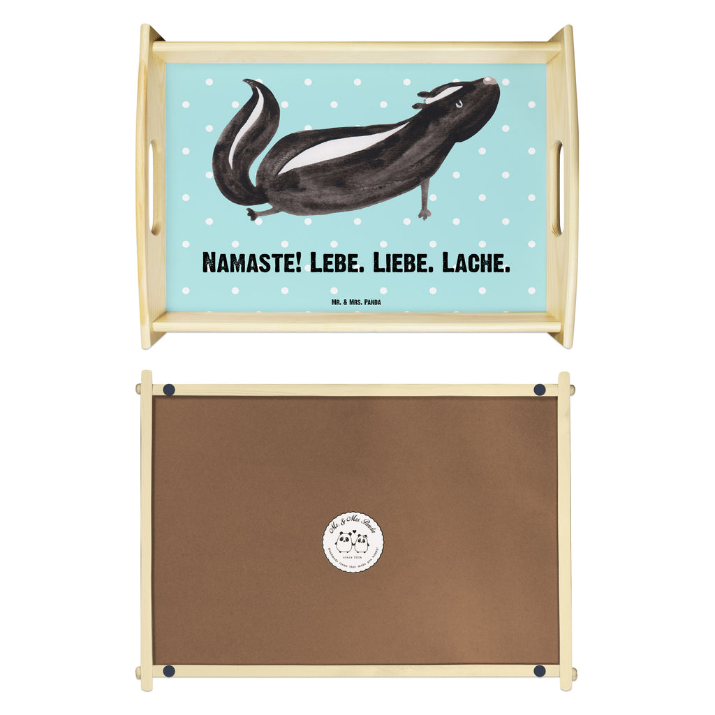Serviertablett Stinktier Yoga Tablett, Holztablett, Küchentablett, Dekotablett, Frühstückstablett, Stinktier, Skunk, Wildtier, Raubtier, Stinker, Stinki, Yoga, Namaste, Lebe, Liebe, Lache
