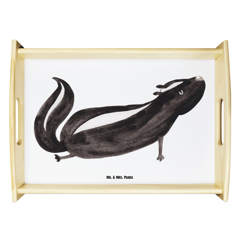 Serviertablett Stinktier Yoga Tablett, Holztablett, Küchentablett, Dekotablett, Frühstückstablett, Stinktier, Skunk, Wildtier, Raubtier, Stinker, Stinki, Yoga, Namaste, Lebe, Liebe, Lache