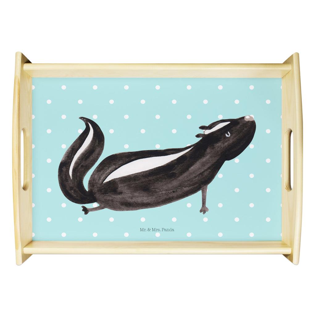 Serviertablett Stinktier Yoga Tablett, Holztablett, Küchentablett, Dekotablett, Frühstückstablett, Stinktier, Skunk, Wildtier, Raubtier, Stinker, Stinki, Yoga, Namaste, Lebe, Liebe, Lache