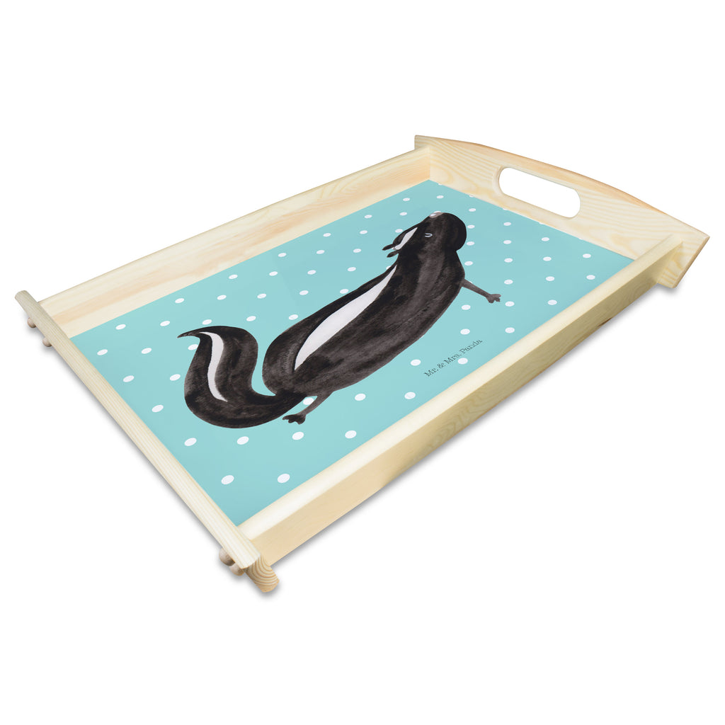 Serviertablett Stinktier Yoga Tablett, Holztablett, Küchentablett, Dekotablett, Frühstückstablett, Stinktier, Skunk, Wildtier, Raubtier, Stinker, Stinki, Yoga, Namaste, Lebe, Liebe, Lache