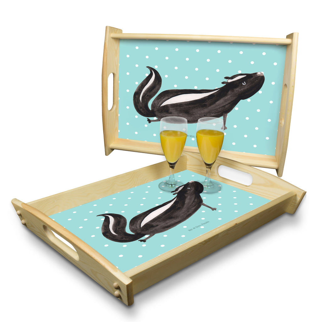 Serviertablett Stinktier Yoga Tablett, Holztablett, Küchentablett, Dekotablett, Frühstückstablett, Stinktier, Skunk, Wildtier, Raubtier, Stinker, Stinki, Yoga, Namaste, Lebe, Liebe, Lache