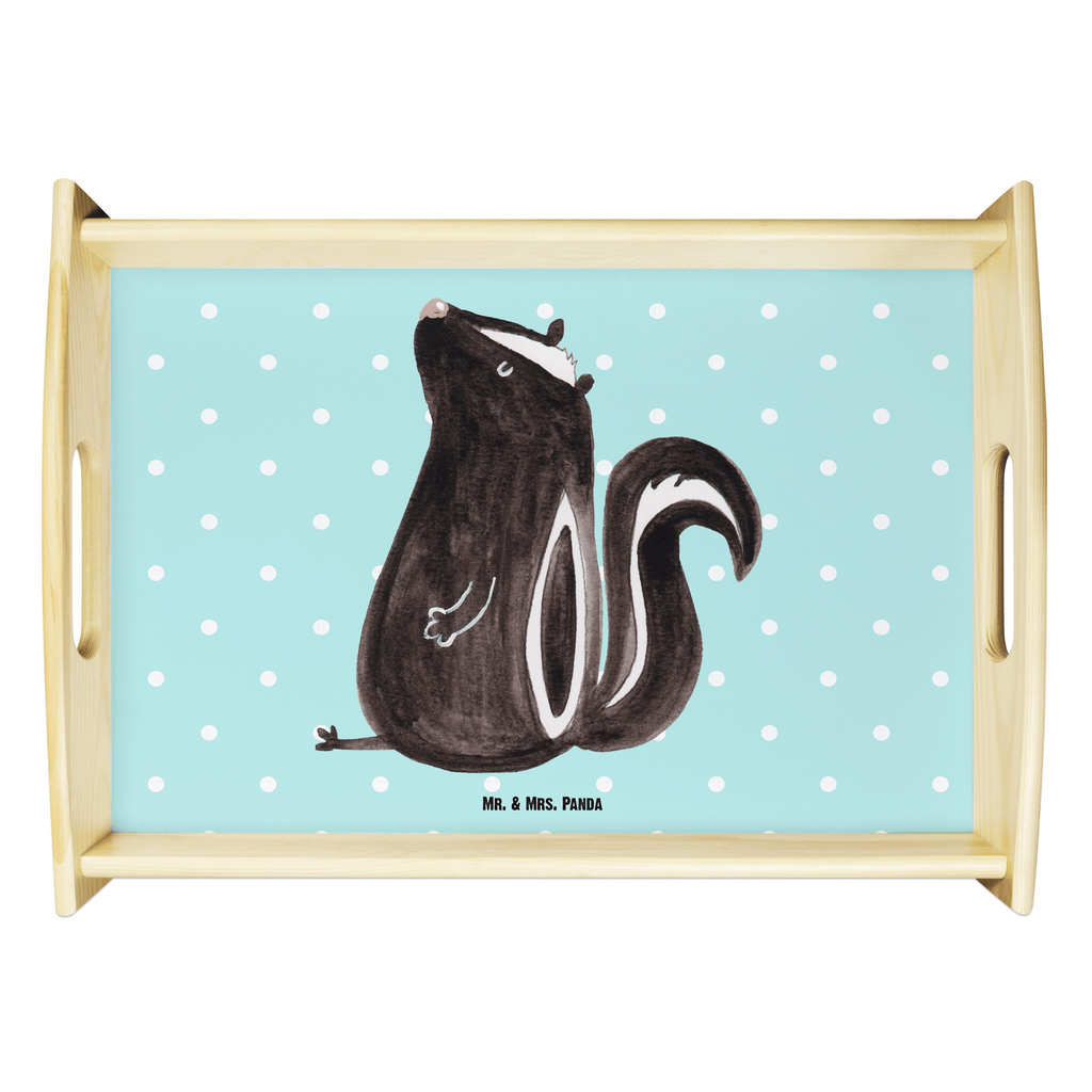Serviertablett Stinktier sitzend Tablett, Holztablett, Küchentablett, Dekotablett, Frühstückstablett, Stinktier, Skunk, Wildtier, Raubtier, Stinker, Stinki, Spruch, Büro, Recht, Besserwisser