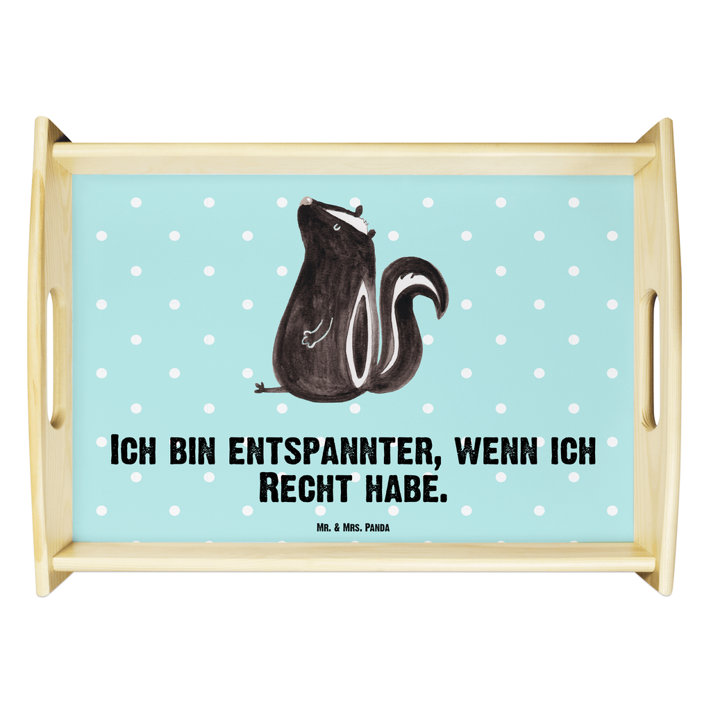 Serviertablett Stinktier sitzend Tablett, Holztablett, Küchentablett, Dekotablett, Frühstückstablett, Stinktier, Skunk, Wildtier, Raubtier, Stinker, Stinki, Spruch, Büro, Recht, Besserwisser