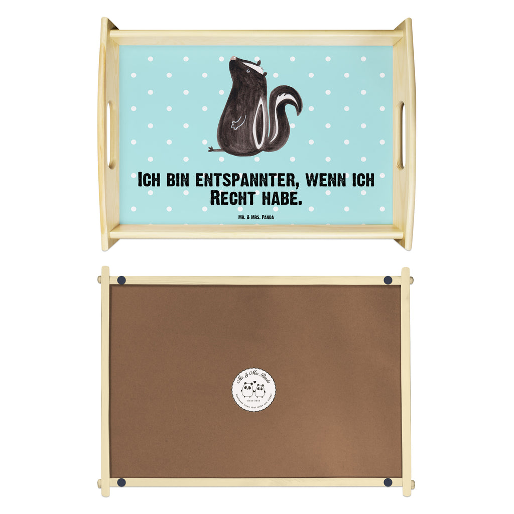Serviertablett Stinktier sitzend Tablett, Holztablett, Küchentablett, Dekotablett, Frühstückstablett, Stinktier, Skunk, Wildtier, Raubtier, Stinker, Stinki, Spruch, Büro, Recht, Besserwisser