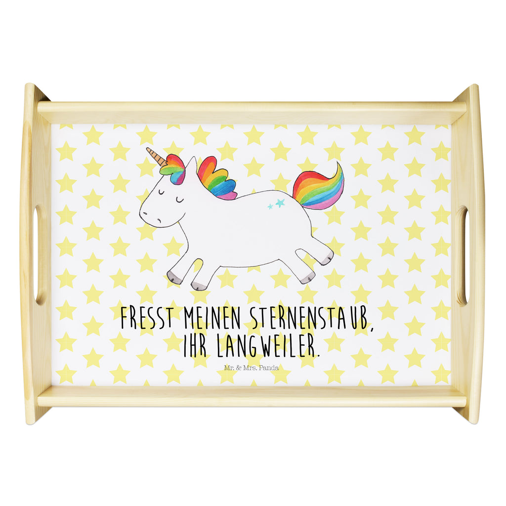 Serviertablett Einhorn Happy Tablett, Holztablett, Küchentablett, Dekotablett, Frühstückstablett, Einhorn, Einhörner, Einhorn Deko, Pegasus, Unicorn, glücklich, fröhlich, Spaß, Freude, Lebensfreude, witzig, spannend, Lächeln, Lachen