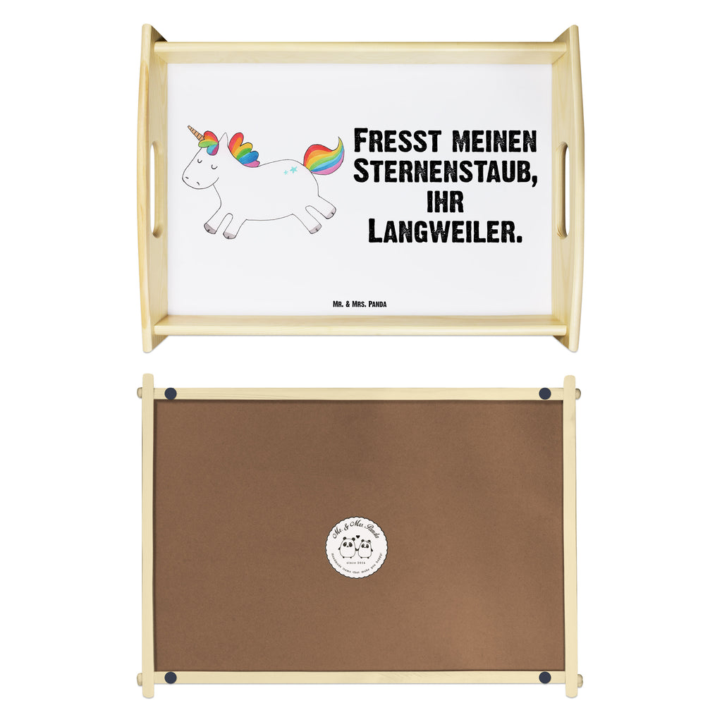 Serviertablett Einhorn Happy Tablett, Holztablett, Küchentablett, Dekotablett, Frühstückstablett, Einhorn, Einhörner, Einhorn Deko, Pegasus, Unicorn, glücklich, fröhlich, Spaß, Freude, Lebensfreude, witzig, spannend, Lächeln, Lachen