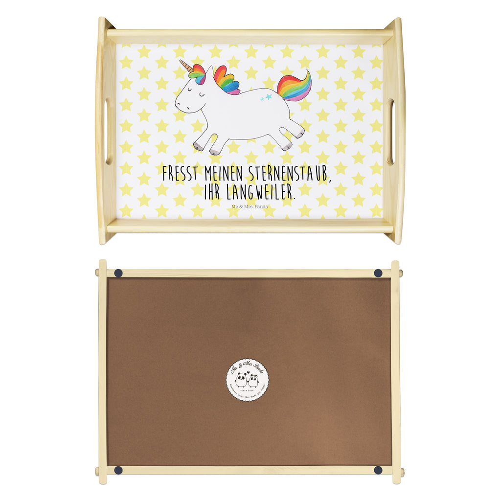 Serviertablett Einhorn Happy Tablett, Holztablett, Küchentablett, Dekotablett, Frühstückstablett, Einhorn, Einhörner, Einhorn Deko, Pegasus, Unicorn, glücklich, fröhlich, Spaß, Freude, Lebensfreude, witzig, spannend, Lächeln, Lachen