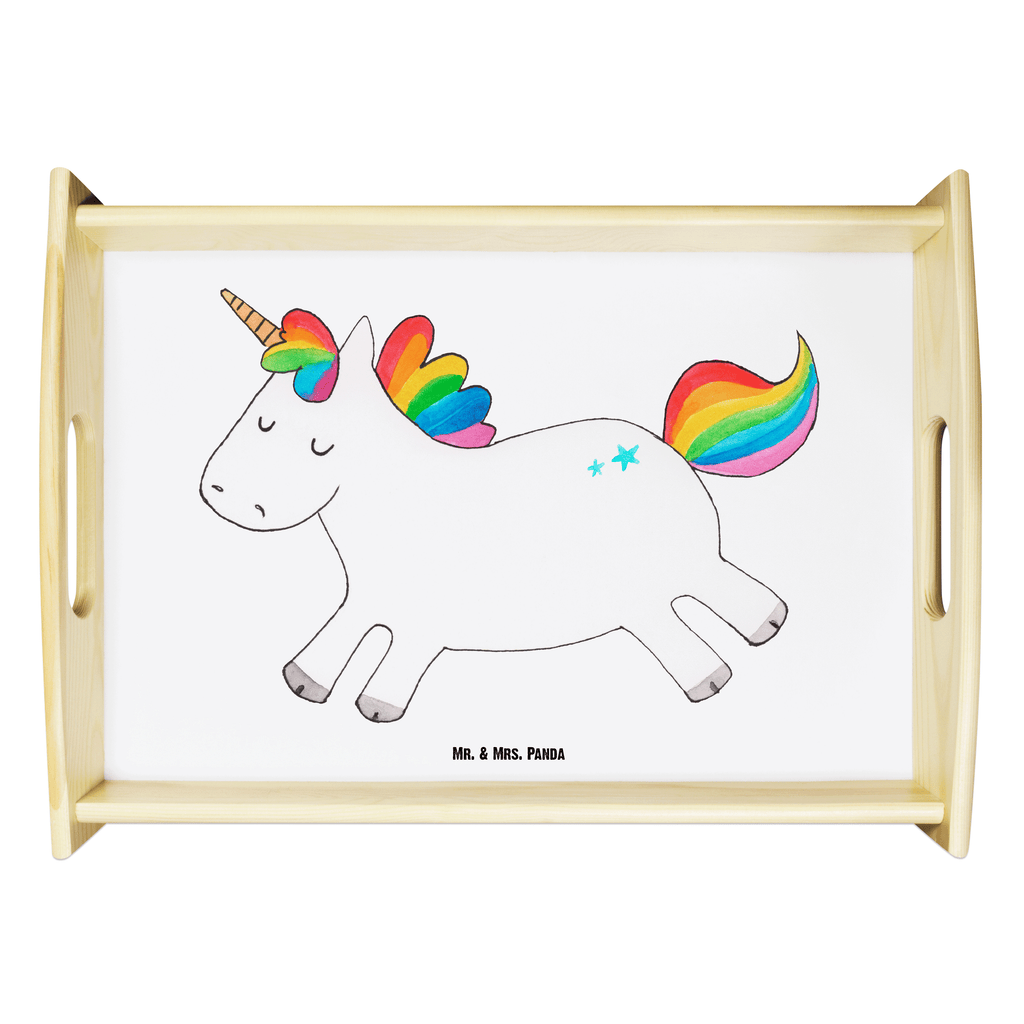 Serviertablett Einhorn Happy Tablett, Holztablett, Küchentablett, Dekotablett, Frühstückstablett, Einhorn, Einhörner, Einhorn Deko, Pegasus, Unicorn, glücklich, fröhlich, Spaß, Freude, Lebensfreude, witzig, spannend, Lächeln, Lachen