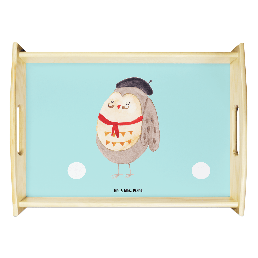 Serviertablett Eule Französisch Tablett, Holztablett, Küchentablett, Dekotablett, Frühstückstablett, Eule, Eulen, Eule Deko, Owl, hibou, La vie est belle, das Leben ist schön, Spruch schön, Spruch Französisch, Frankreich