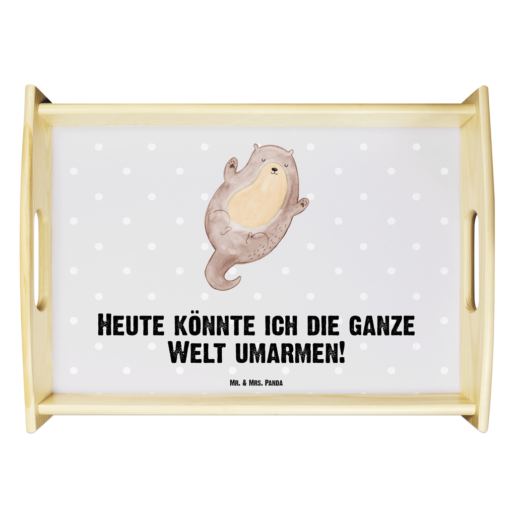 Serviertablett Otter Umarmen Tablett, Holztablett, Küchentablett, Dekotablett, Frühstückstablett, Otter, Fischotter, Seeotter, Otter Seeotter See Otter