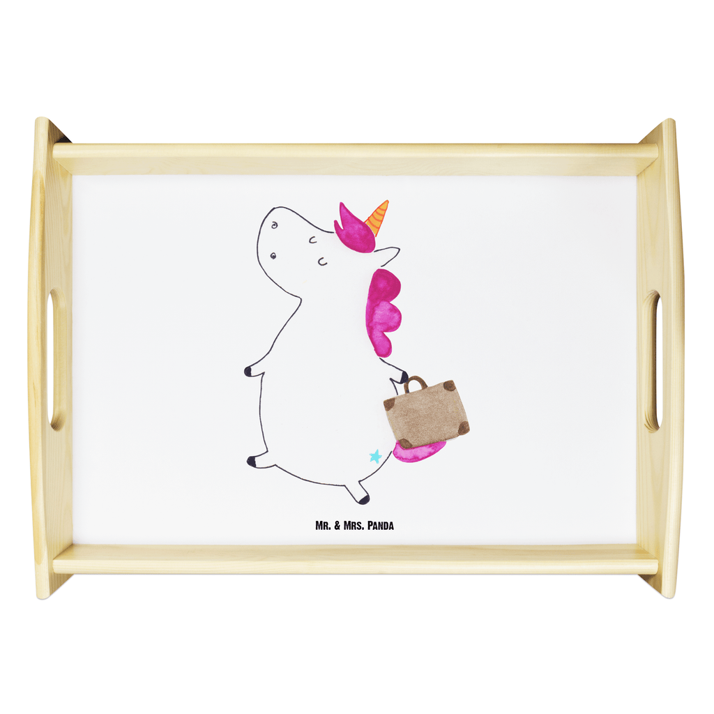 Serviertablett Einhorn Koffer Einhorn, unicorn, Einhörner, Koffer, Verreisen, Reise, Gepäck, Abenteuer, Erwachsen, Kind, albern, Spaß, lustig, witzig,  Tablett, Holztablett, Küchentablett, Dekotablett, Frühstückstablett  Einhorn, Einhörner, Einhorn Deko, Pegasus, Unicorn