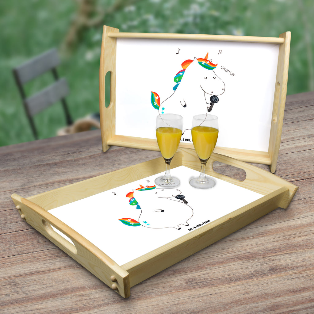 Serviertablett Einhorn Sänger Tablett, Holztablett, Küchentablett, Dekotablett, Frühstückstablett, Einhorn, Einhörner, Einhorn Deko, Pegasus, Unicorn, Glitzer, Konfetti, Party, Geburtstag, Feier, Fest, Disco, Sängerin, Sänger, Freundin