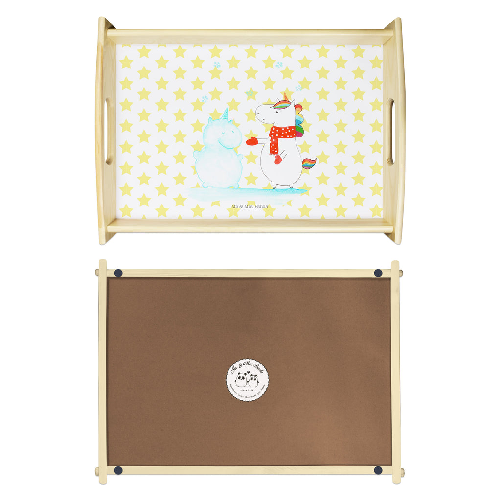 Serviertablett Einhorn Schneemann Tablett, Holztablett, Küchentablett, Dekotablett, Frühstückstablett, Einhorn, Einhörner, Einhorn Deko, Pegasus, Unicorn, Schneemann, Winter, Schnee, Kuchen, Weihnachten, kalt, Mütze, Handschuhe, X-Mas