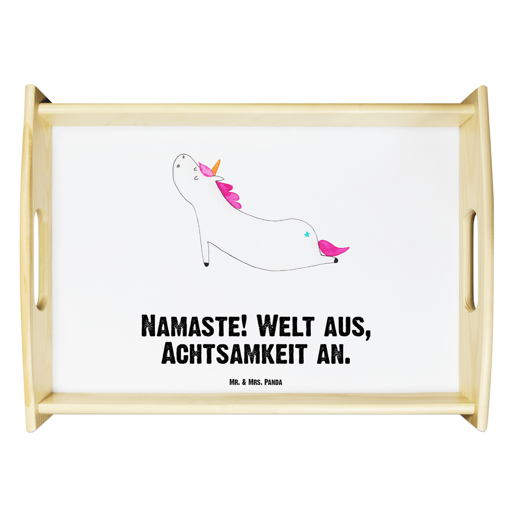 Serviertablett Einhorn Yoga Tablett, Holztablett, Küchentablett, Dekotablett, Frühstückstablett, Einhorn, Einhörner, Einhorn Deko, Pegasus, Unicorn, Yoga, Namaste, Achtsamkeit, Entspannung, Joga, Yogamatte, Sport, lustig, witzig, süß