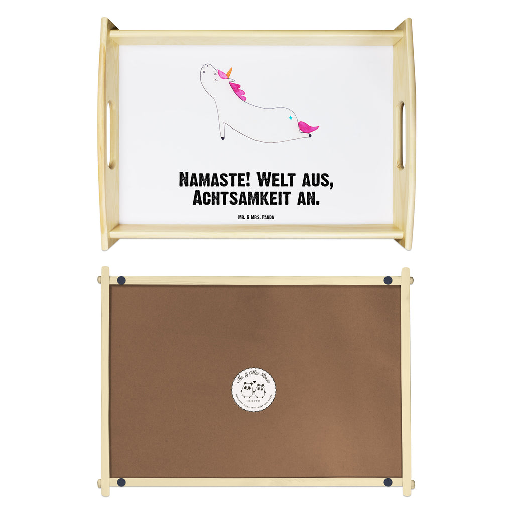 Serviertablett Einhorn Yoga Tablett, Holztablett, Küchentablett, Dekotablett, Frühstückstablett, Einhorn, Einhörner, Einhorn Deko, Pegasus, Unicorn, Yoga, Namaste, Achtsamkeit, Entspannung, Joga, Yogamatte, Sport, lustig, witzig, süß