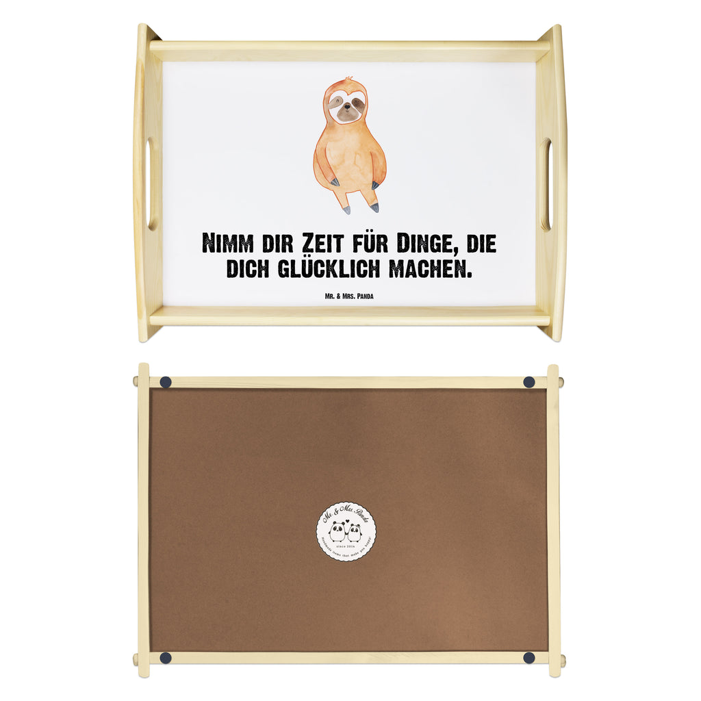 Serviertablett Faultier Zufrieden Tablett, Holztablett, Küchentablett, Dekotablett, Frühstückstablett, Faultier, Faultier Geschenk, Faultier Deko, Faultiere, faul, Lieblingstier, Pause, relaxen, Glück, glücklich, zufrieden, happy, Zufriedenheit, Gelassenheit, Ruhe, Frieden
