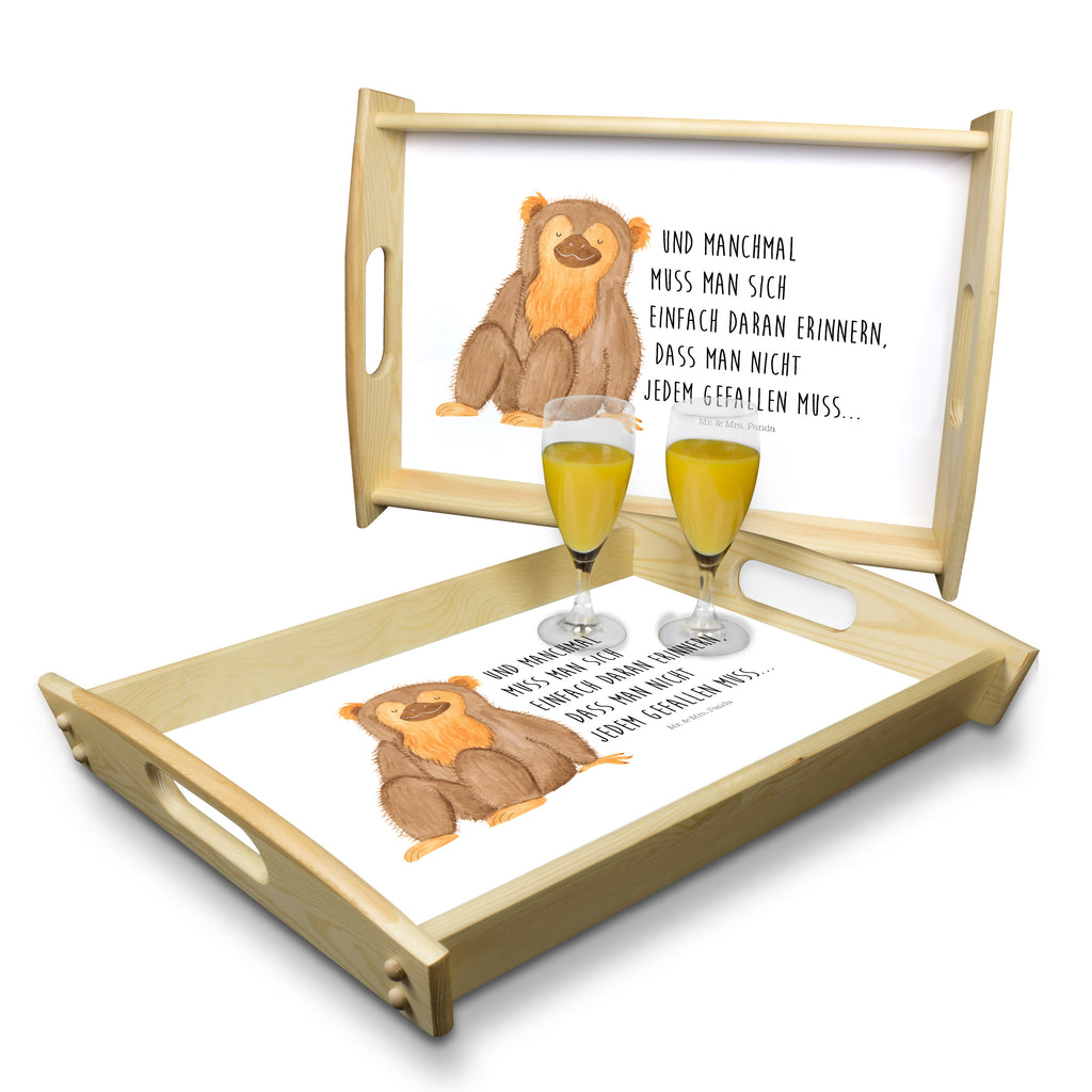 Serviertablett Affe Tablett, Holztablett, Küchentablett, Dekotablett, Frühstückstablett, Afrika, Wildtiere, Affe, Äffchen, Affen, Selbstliebe, Respekt, Motivation, Selbstachtung, Liebe, Selbstbewusstsein, Selfcare