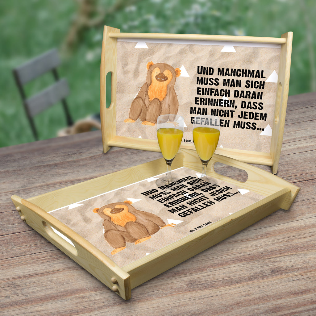 Serviertablett Affe Tablett, Holztablett, Küchentablett, Dekotablett, Frühstückstablett, Afrika, Wildtiere, Affe, Äffchen, Affen, Selbstliebe, Respekt, Motivation, Selbstachtung, Liebe, Selbstbewusstsein, Selfcare