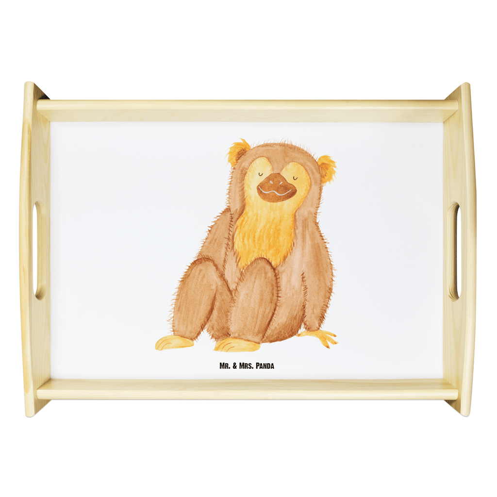 Serviertablett Affe Tablett, Holztablett, Küchentablett, Dekotablett, Frühstückstablett, Afrika, Wildtiere, Affe, Äffchen, Affen, Selbstliebe, Respekt, Motivation, Selbstachtung, Liebe, Selbstbewusstsein, Selfcare