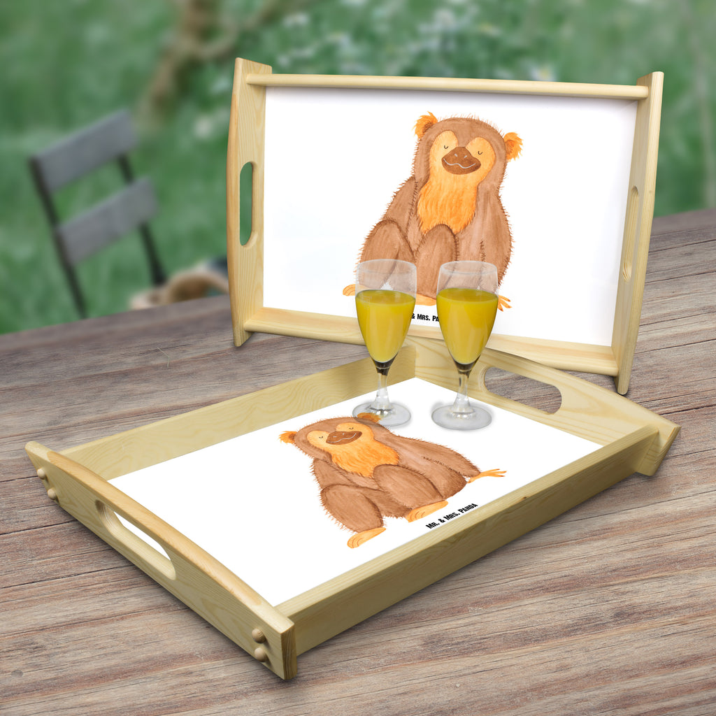 Serviertablett Affe Tablett, Holztablett, Küchentablett, Dekotablett, Frühstückstablett, Afrika, Wildtiere, Affe, Äffchen, Affen, Selbstliebe, Respekt, Motivation, Selbstachtung, Liebe, Selbstbewusstsein, Selfcare