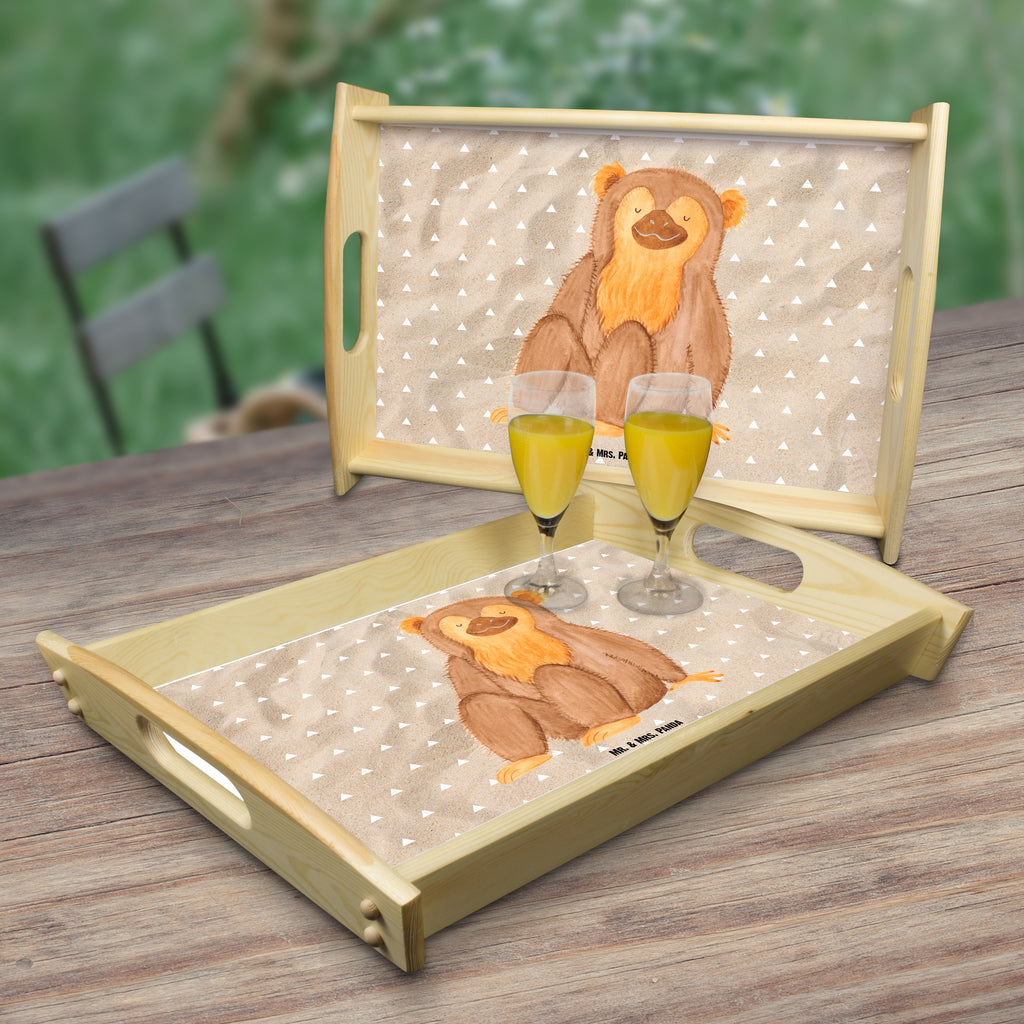 Serviertablett Affe Tablett, Holztablett, Küchentablett, Dekotablett, Frühstückstablett, Afrika, Wildtiere, Affe, Äffchen, Affen, Selbstliebe, Respekt, Motivation, Selbstachtung, Liebe, Selbstbewusstsein, Selfcare