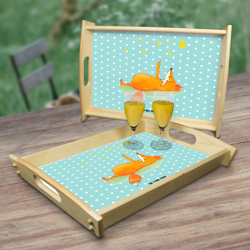 Serviertablett Fuchs Sterne Tablett, Holztablett, Küchentablett, Dekotablett, Frühstückstablett, Fuchs, Füchse, tröstende Worte, Spruch positiv, Spruch schön, Romantik, Always Look on the Bright Side of Life
