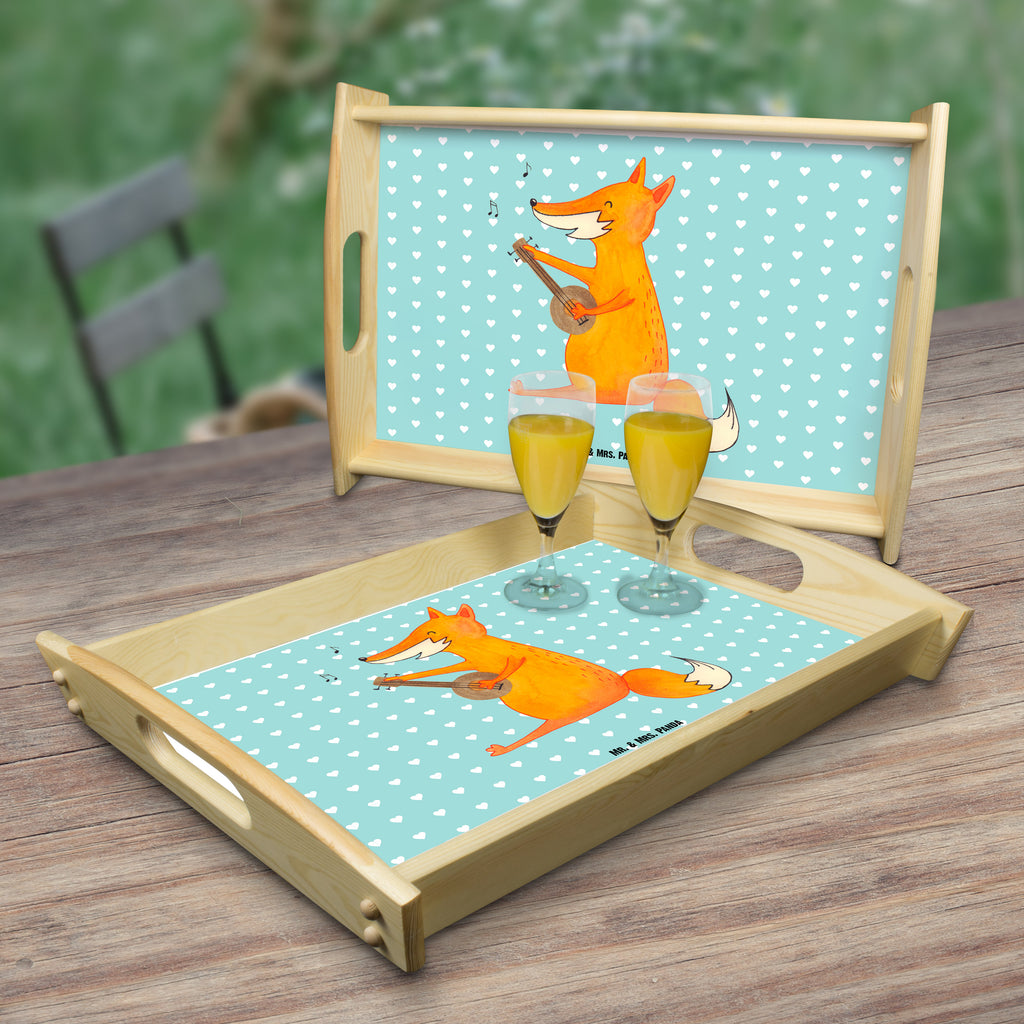 Serviertablett Fuchs Gitarre Tablett, Holztablett, Küchentablett, Dekotablett, Frühstückstablett, Fuchs, Füchse, Geschenk Musiker, Musik Spruch, Musikerin, Sänger, Sängerin, Gitarre