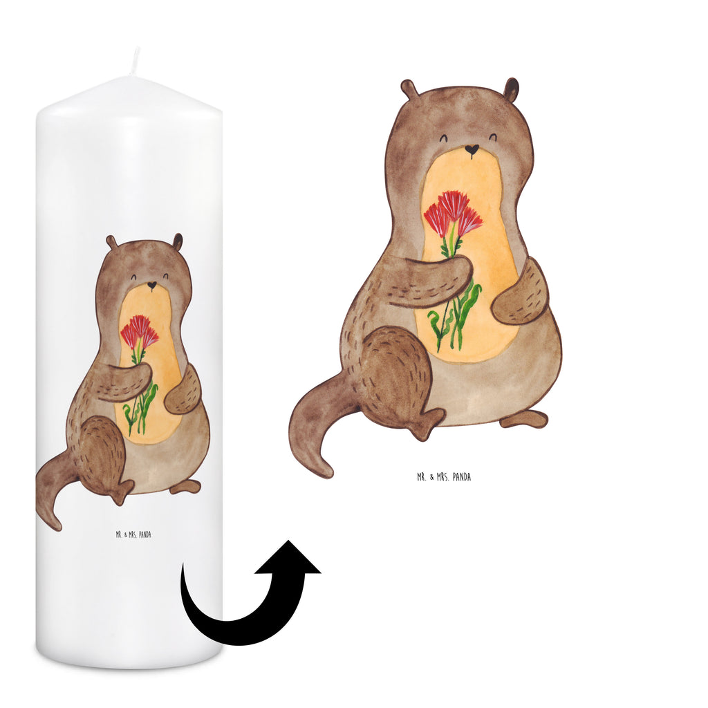 Kerze Otter Blumenstrauß Kerze, Taufkerze, Kommunionskerze, Geburtstagskerze, Geschenk Kerze, Taufgeschenk Kerze, Kerze mit Druck, Besondere Kerze, Geschenkidee Kerze, Kerze für Kommunion, Geburtstag Kerze, Kommunion Kerze, Otter, Fischotter, Seeotter, Otter Seeotter See Otter
