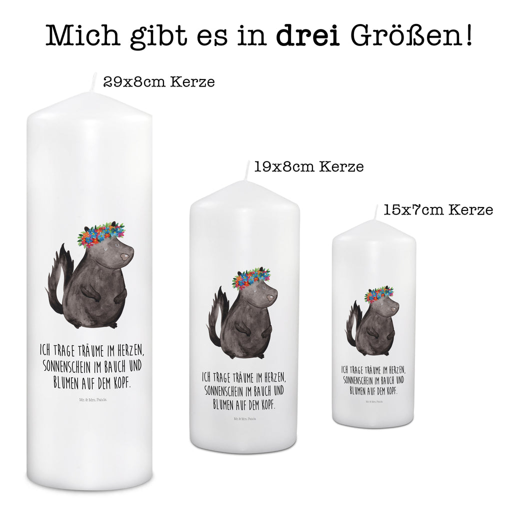 Kerze Stinktier Blumenmaedchen Kerze, Taufkerze, Kommunionskerze, Geburtstagskerze, Geschenk Kerze, Taufgeschenk Kerze, Kerze mit Druck, Besondere Kerze, Geschenkidee Kerze, Kerze für Kommunion, Geburtstag Kerze, Kommunion Kerze, Stinktier, Skunk, Wildtier, Raubtier, Stinker, Stinki, Yoga, Namaste, Lebe, Liebe, Lache