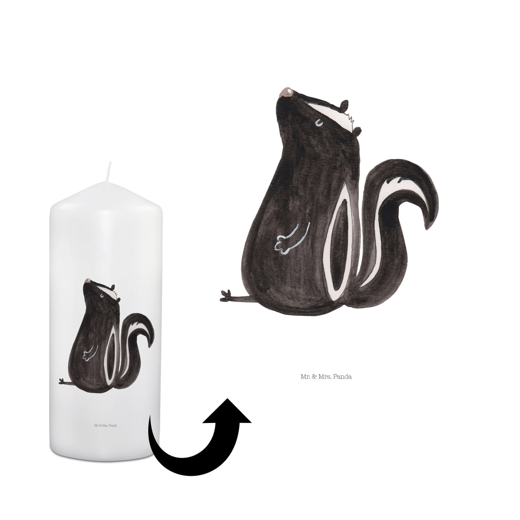 Kerze Stinktier sitzend Kerze, Taufkerze, Kommunionskerze, Geburtstagskerze, Geschenk Kerze, Taufgeschenk Kerze, Kerze mit Druck, Besondere Kerze, Geschenkidee Kerze, Kerze für Kommunion, Geburtstag Kerze, Kommunion Kerze, Stinktier, Skunk, Wildtier, Raubtier, Stinker, Stinki, Spruch, Büro, Recht, Besserwisser