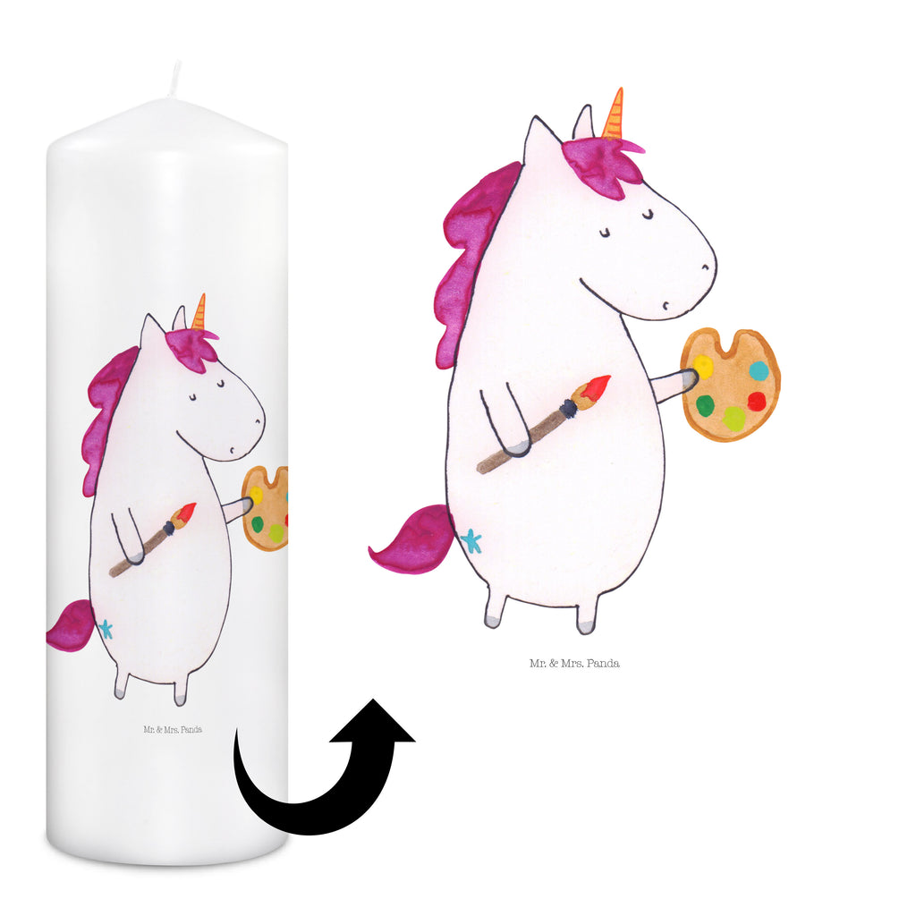 Kerze Einhorn Künstler Kerze, Taufkerze, Kommunionskerze, Geburtstagskerze, Geschenk Kerze, Taufgeschenk Kerze, Kerze mit Druck, Besondere Kerze, Geschenkidee Kerze, Kerze für Kommunion, Geburtstag Kerze, Kommunion Kerze, Einhorn, Einhörner, Einhorn Deko, Pegasus, Unicorn, Englisch, Künstler, Artist, Malen, Zeichnen, Welt, Farbe, Stift, Pinsel, Geschenk, Maler