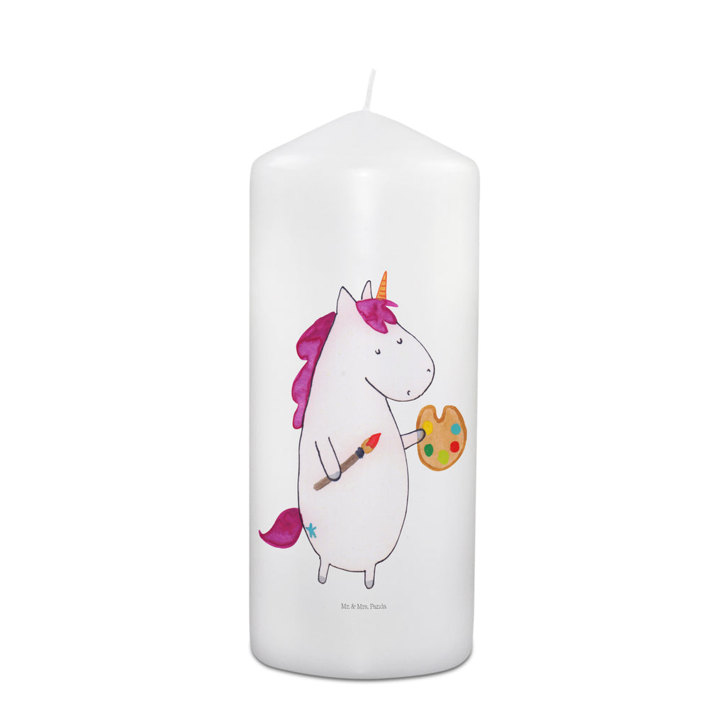 Kerze Einhorn Künstler Kerze, Taufkerze, Kommunionskerze, Geburtstagskerze, Geschenk Kerze, Taufgeschenk Kerze, Kerze mit Druck, Besondere Kerze, Geschenkidee Kerze, Kerze für Kommunion, Geburtstag Kerze, Kommunion Kerze, Einhorn, Einhörner, Einhorn Deko, Pegasus, Unicorn, Englisch, Künstler, Artist, Malen, Zeichnen, Welt, Farbe, Stift, Pinsel, Geschenk, Maler